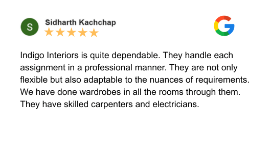 Indigo Interiors Google Review